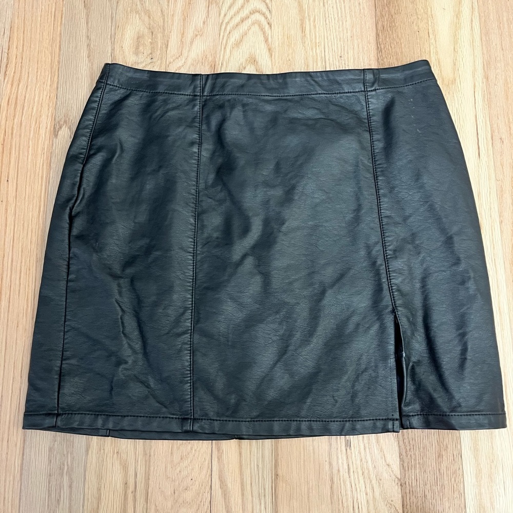 Black leather skirt